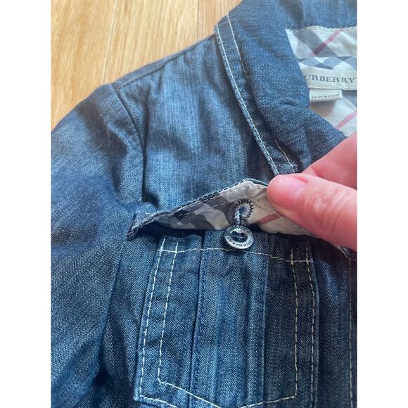 Kids Burberry Denim Jacket Size 12 M, Plaid Excellent Condition - Picture 5 of 6